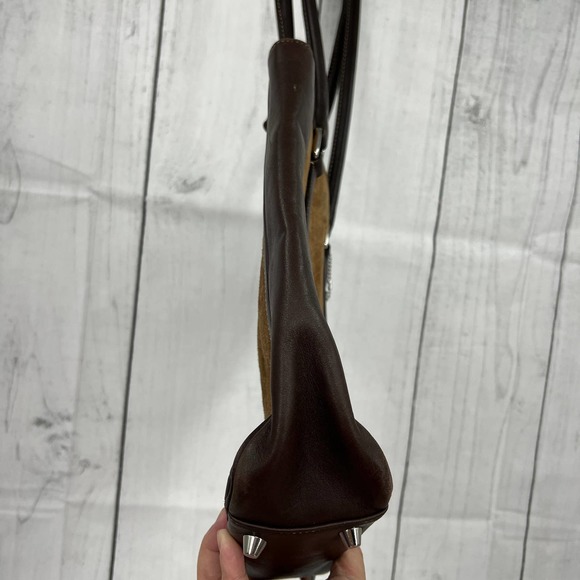 Coach Brown and Tan Leather Tote - Picture 8 of 13